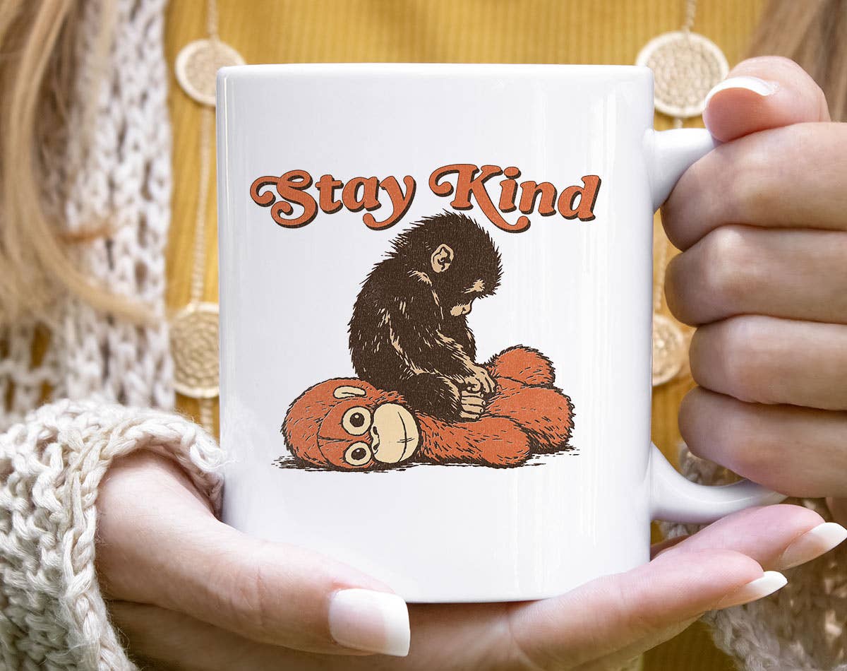 Stay Kind Baby Punch Monkey Cute Coffee Mug