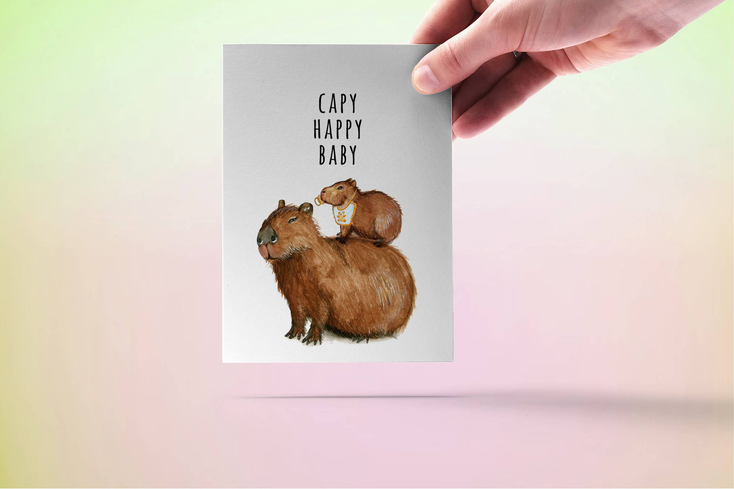 Happy Capy Baby - Funny New Baby Card