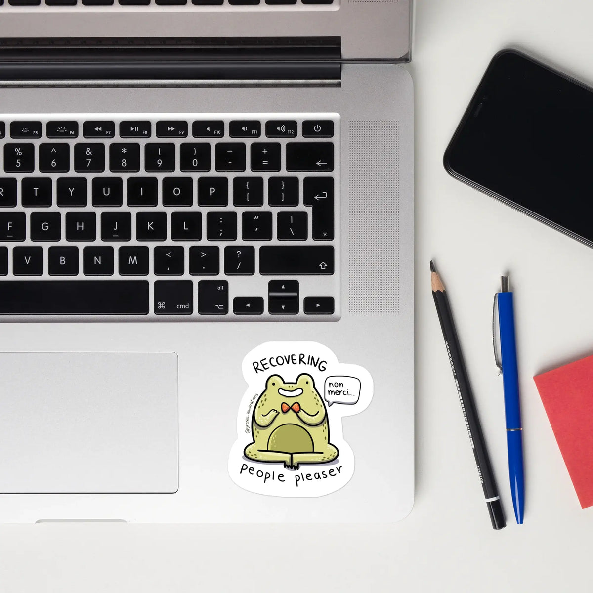 Recovering People Pleaser Frog sticker