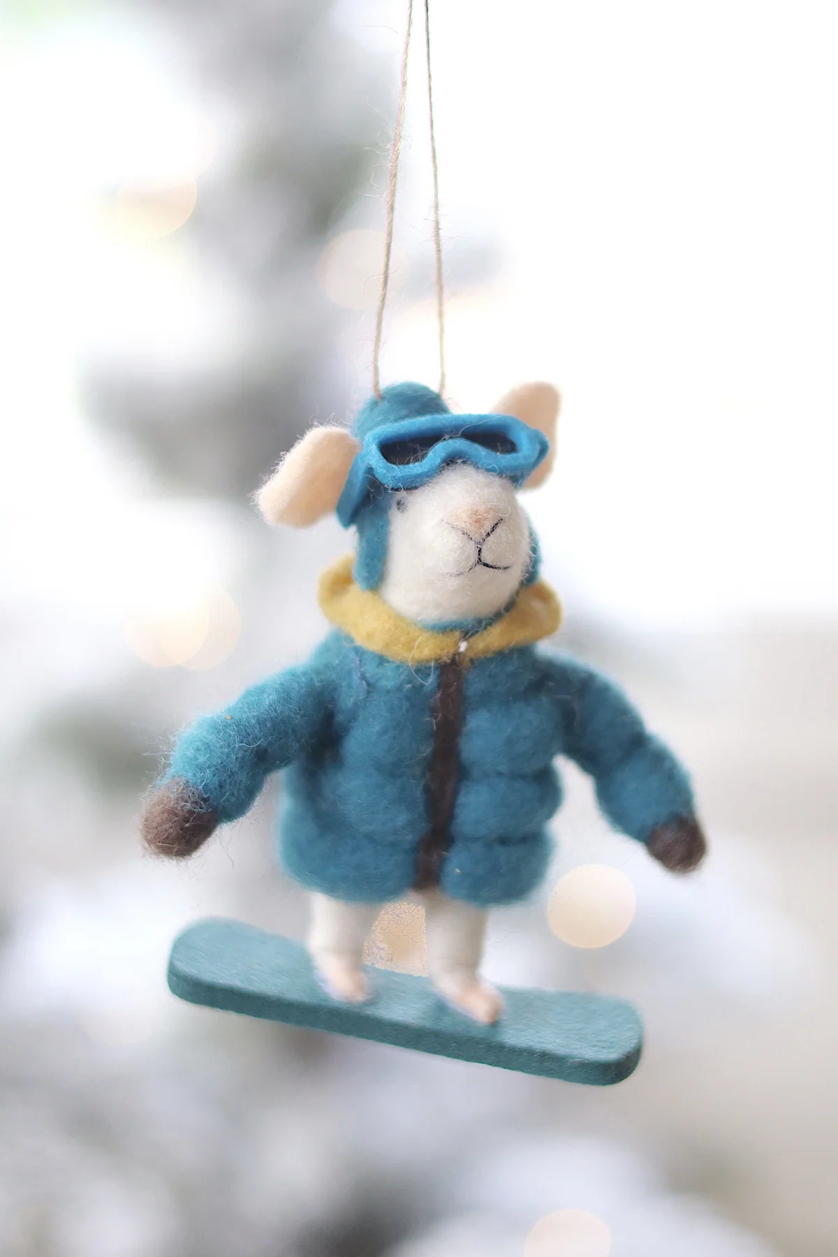 Felt Mice Ornament: Snowboard Sidney Mouse Holiday Ornament