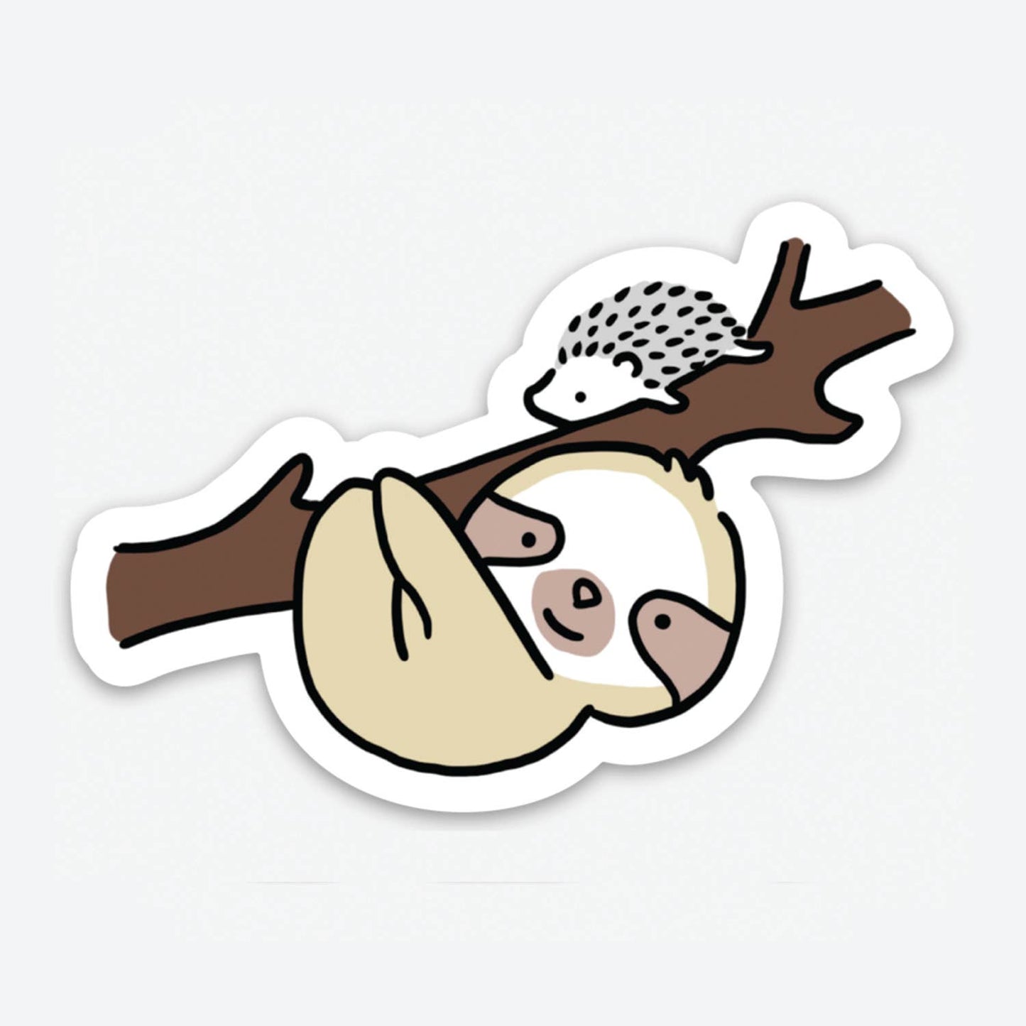 White Hanging with Sloth Sticker