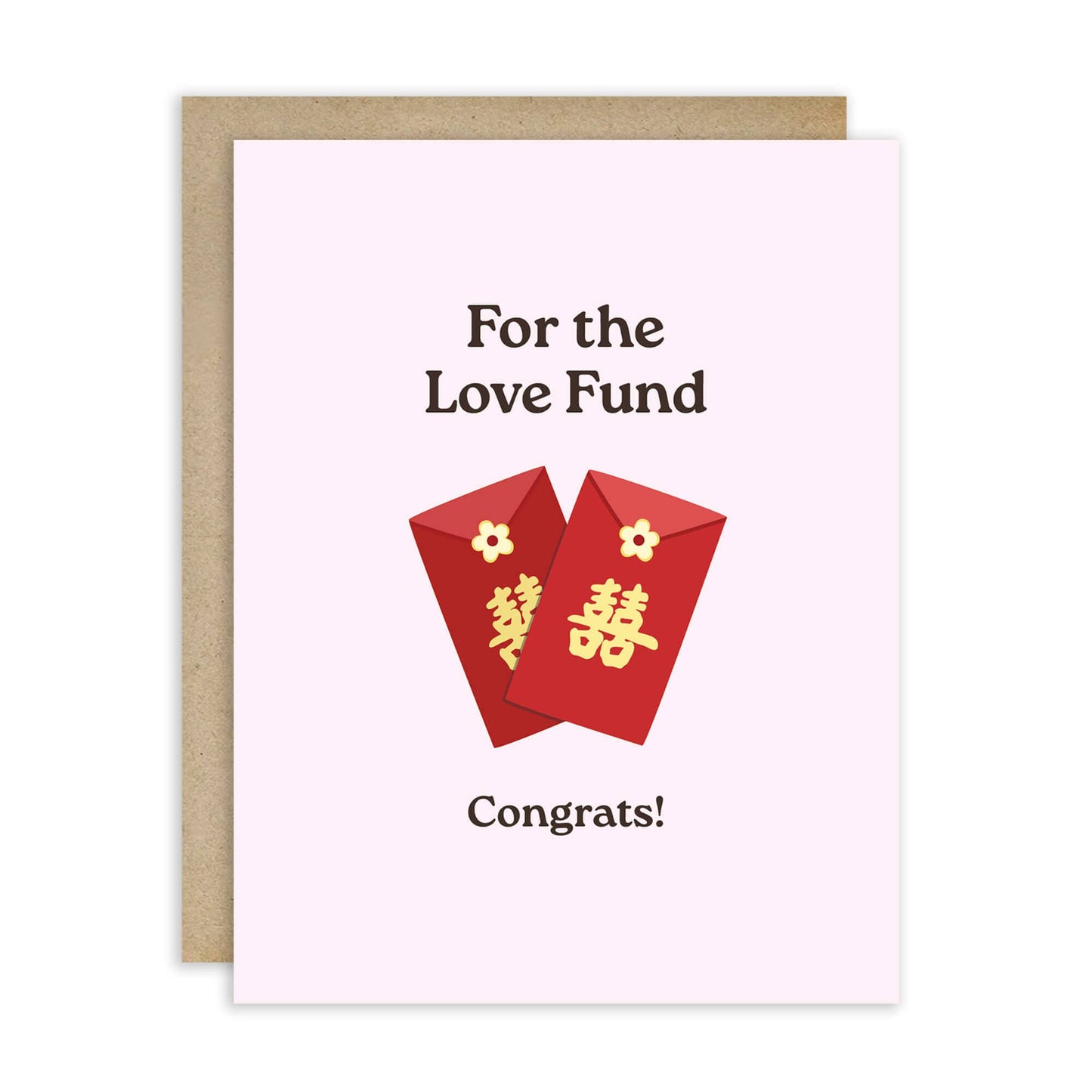 Love Fund Asian Wedding Cards | Cute Red Envelope Hong Bao Couple
