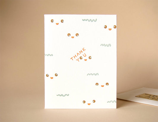 Thank You Smiles Natural | Letterpress Card