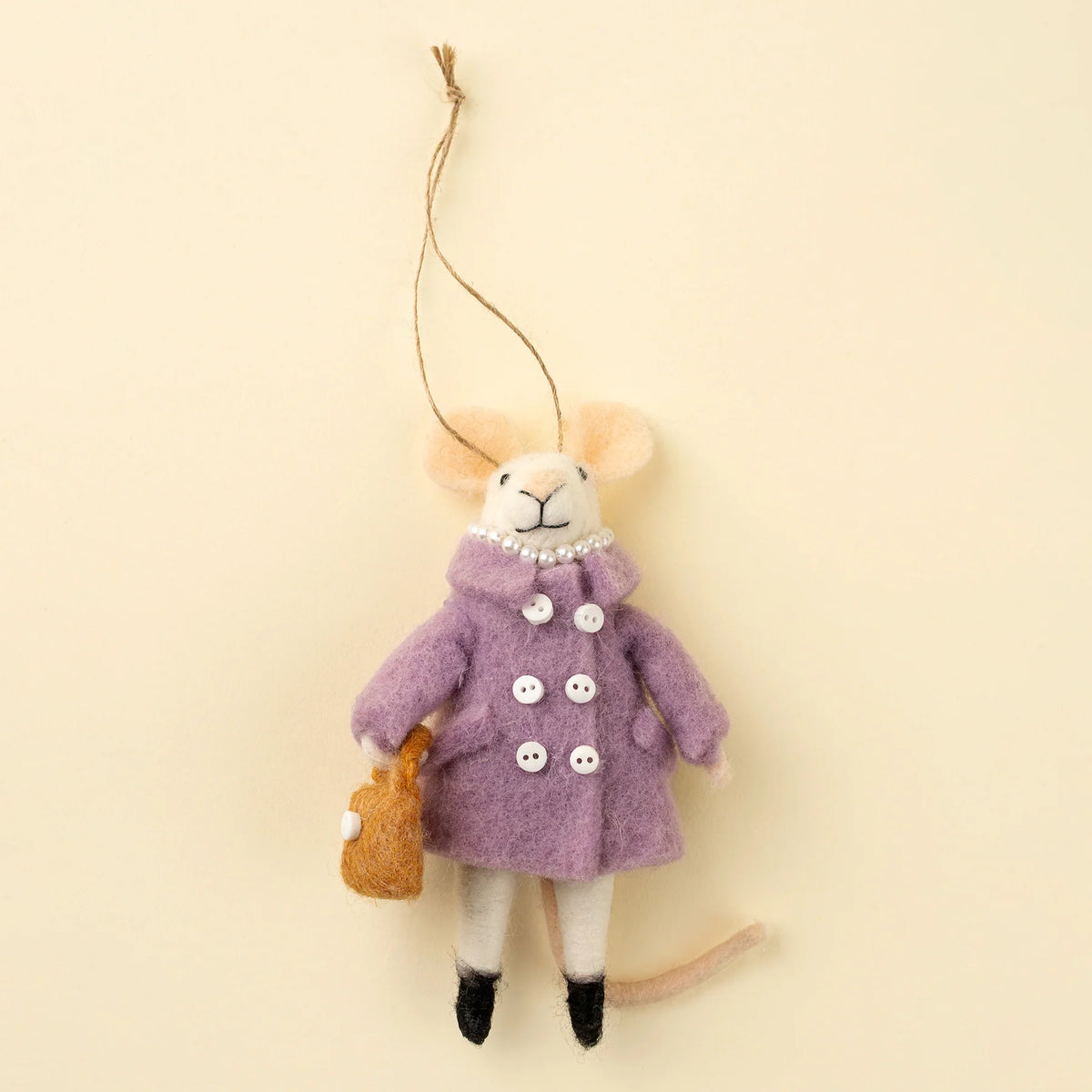 Felt Mice Ornament: Glamorous Gloria Mouse Holiday Ornament