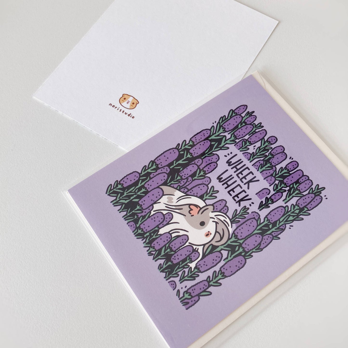 Guinea pig A2 card mini print ""Wheek wheek!"