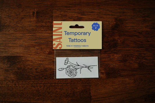 January Birth Flower - Carnation Temporary Tattoos