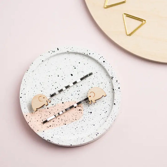 Wooden Elephant Hair Slides