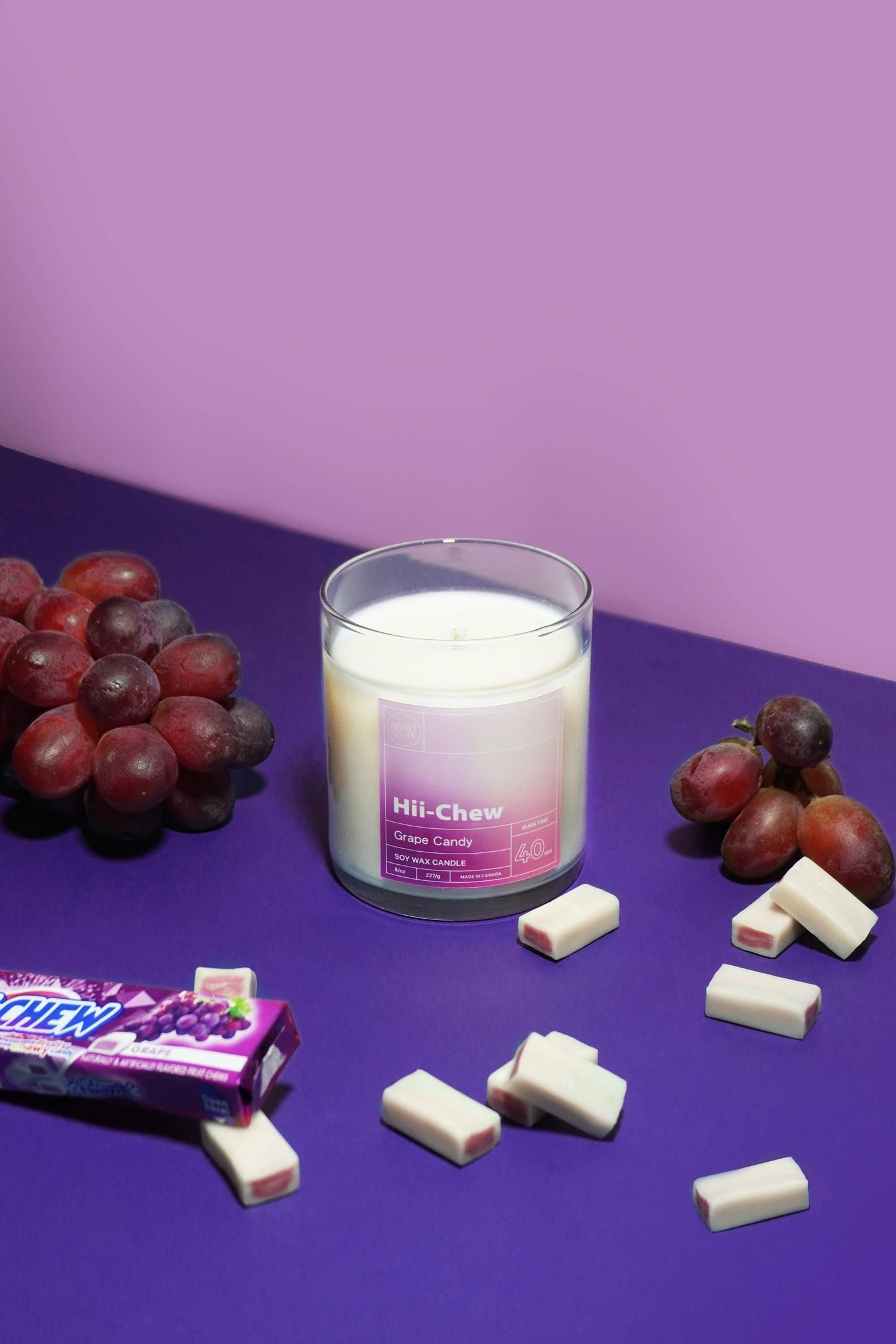 Hii-Chew Grape Candy Soy Wax Candle