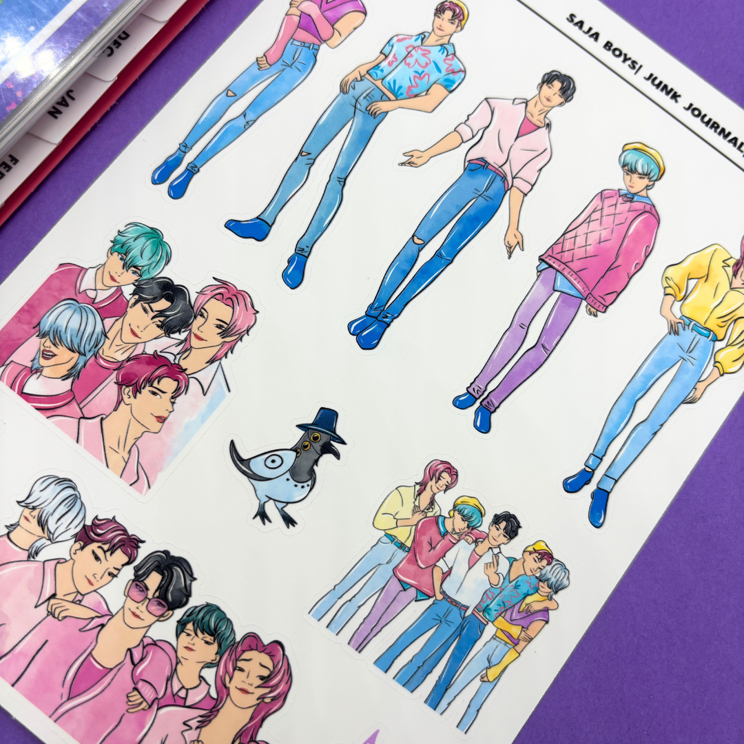 Saja Boys | KPop| Demon Hunters |Journal| Sticker Sheet