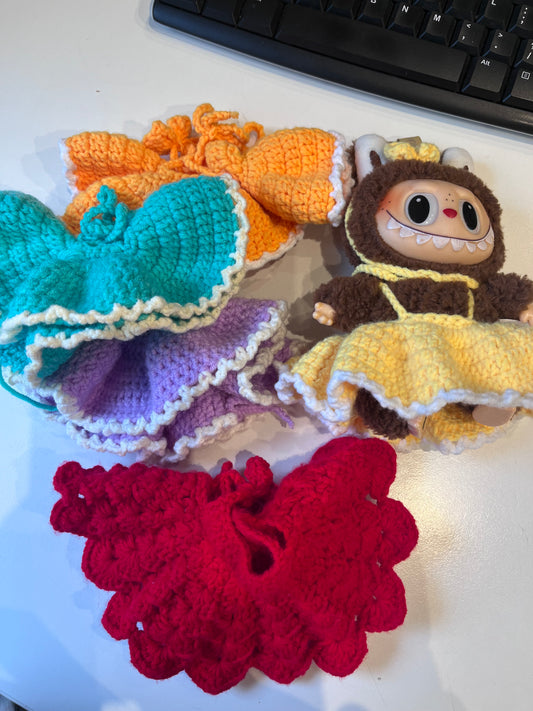 the monsters labubu crochet clothes assorted