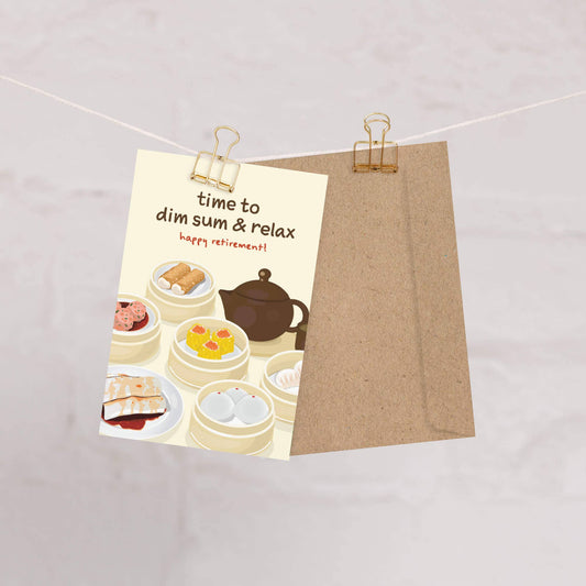 Dim Sum Funny Retirement Cards | Chinese Food Snacks Dessert Greetings
