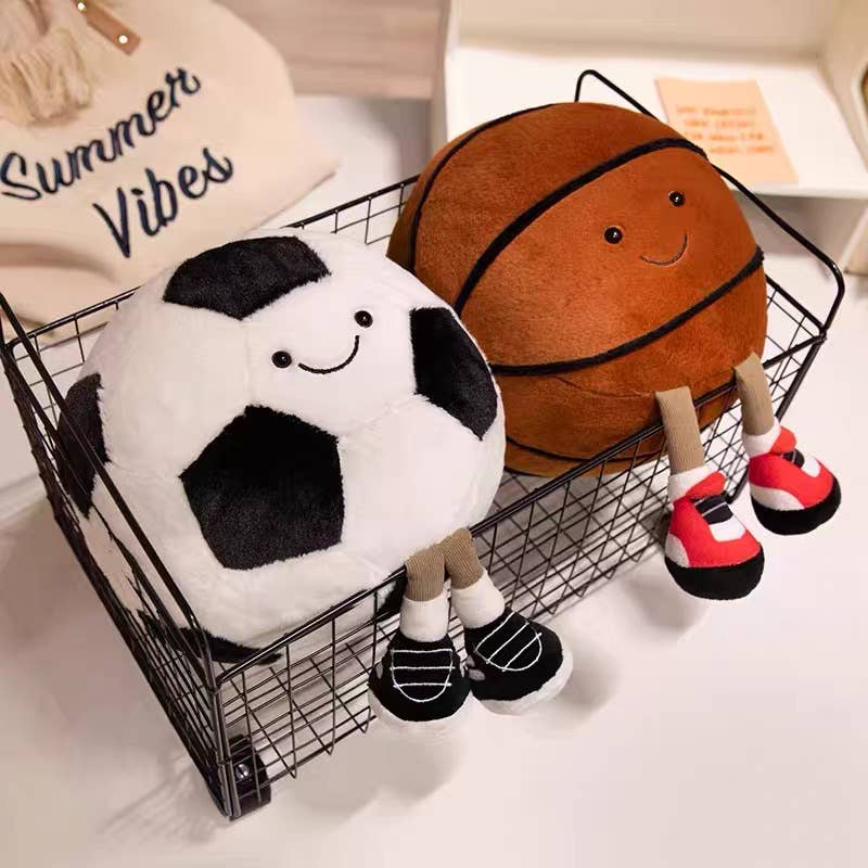 10" Sports Plush - Football/Soccer, Basketball