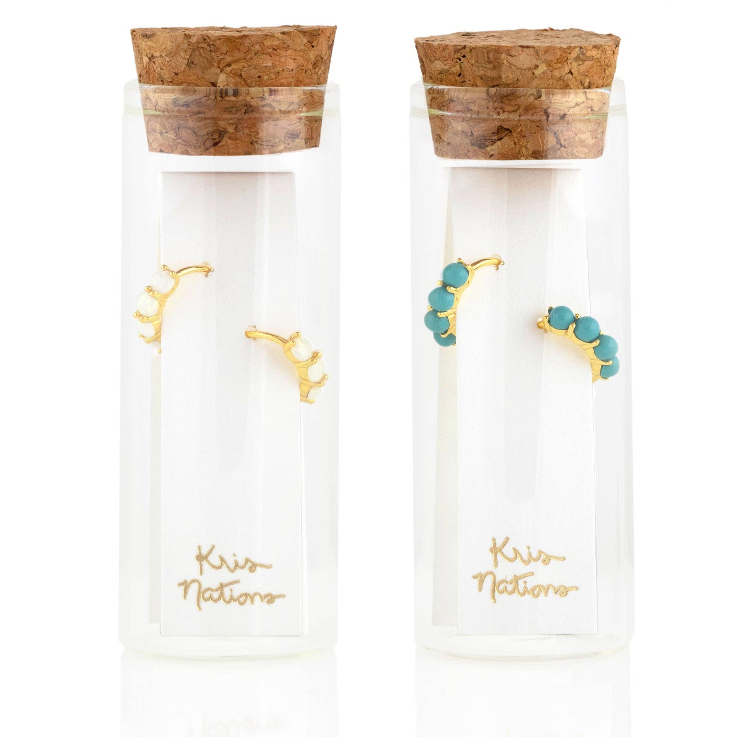 Opal Huggie Hoop Earrings