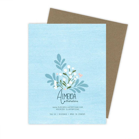 Just Married Floral Wedding Card