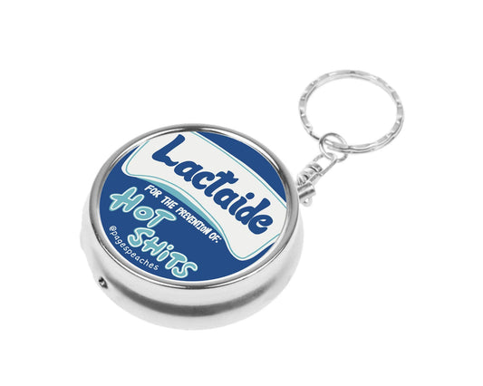 Lactaid Pill Case Keychain Travel Medication Organizer