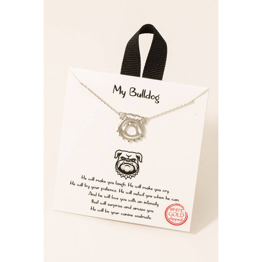 Gold Dipped Bulldog Pendant Necklace