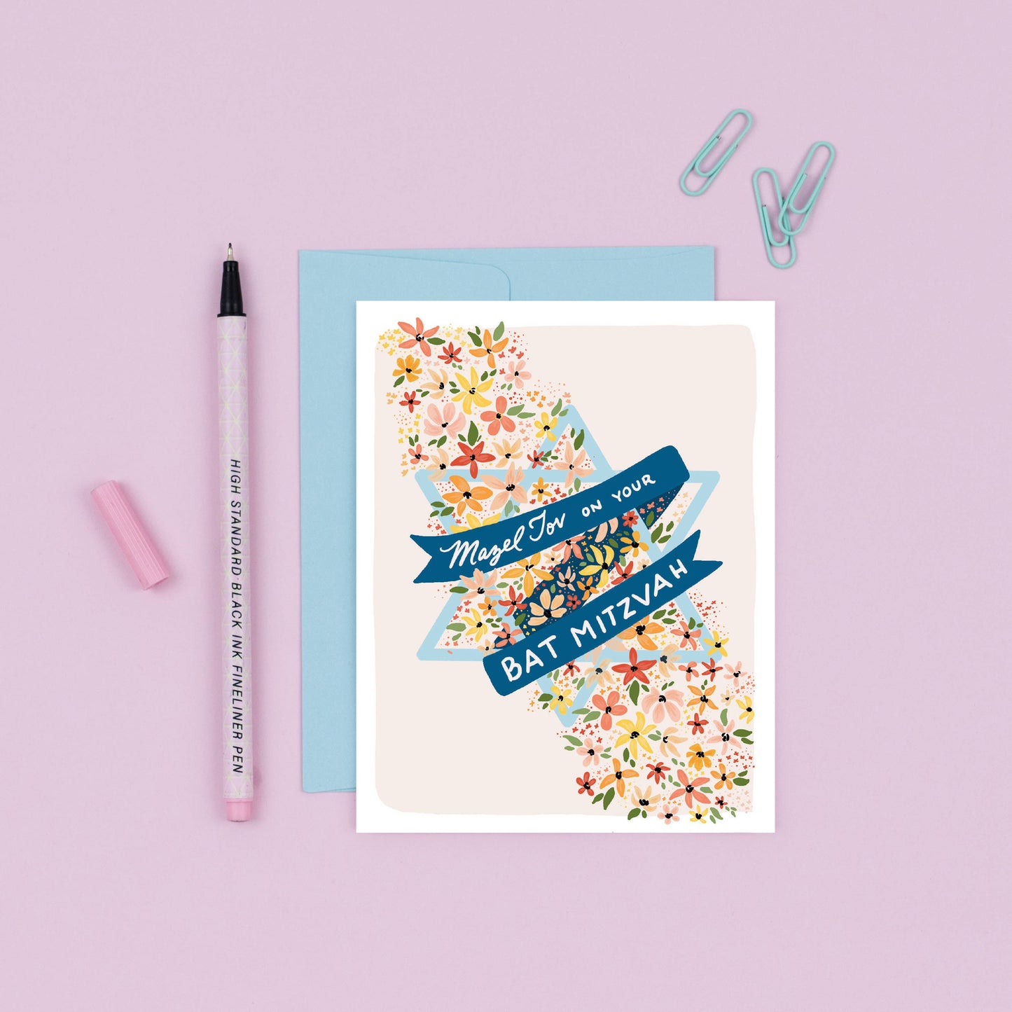 Bat Mitzvah Floral | Beautiful Bat Mitzvah Card