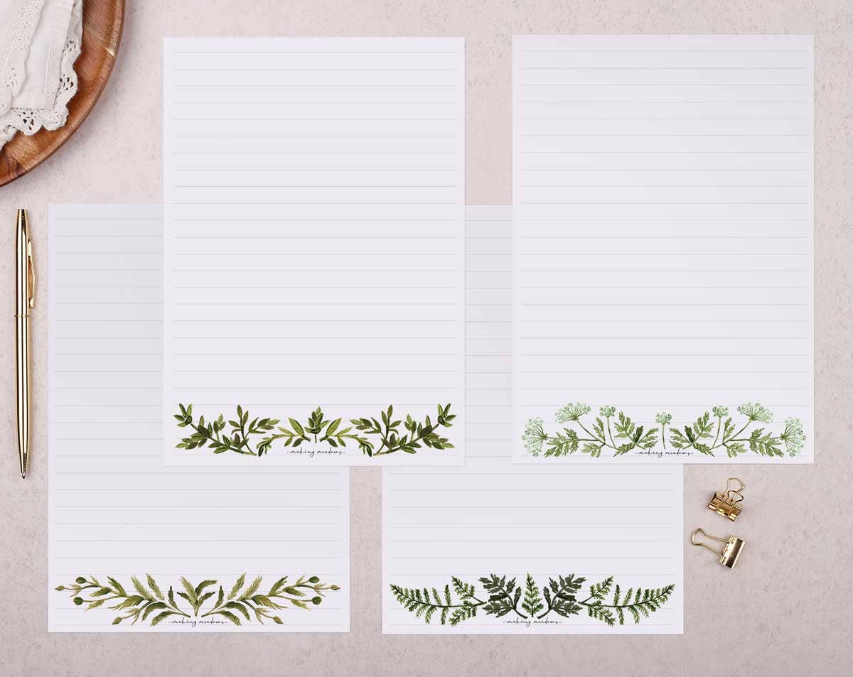 Letter Writing Paper | A5 Lined Botanical Writing Paper Gift