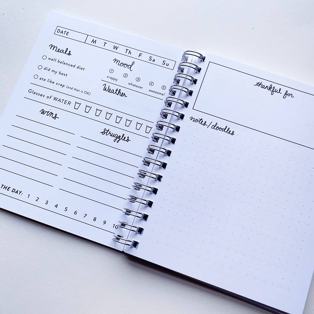 Pocket Spiral Notebook - Pocket Tracker Trees for Self Care