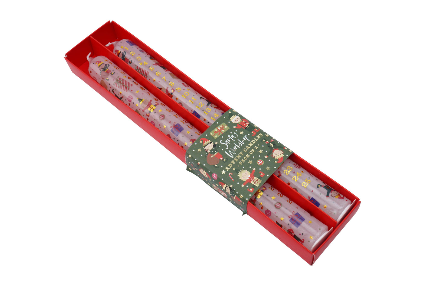 Christmas Santa's Workshop PK2 Advent Candles