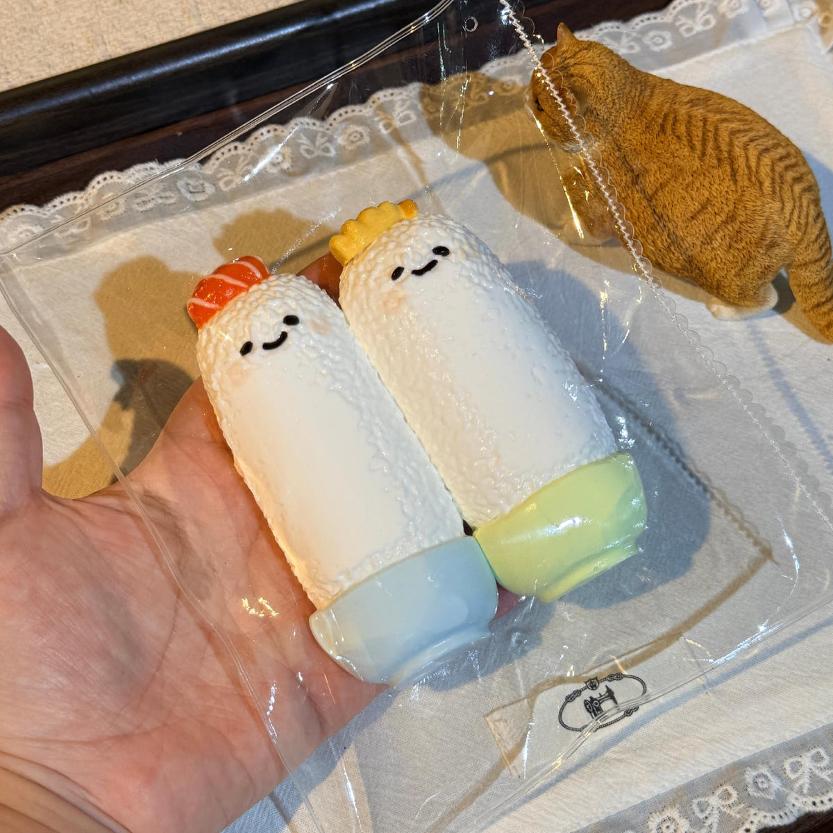 Pastel Rice Ball Blue Green Taba Squishy Toy Colorful Food Replica Little Nine Studio Soft Clay Texture