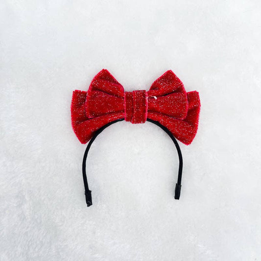 Mini Velvet glitter bow headband for labubu dolls