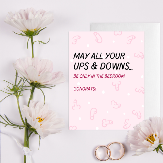 Naughty Wedding Couples Engagement Card (Ups and Downs)