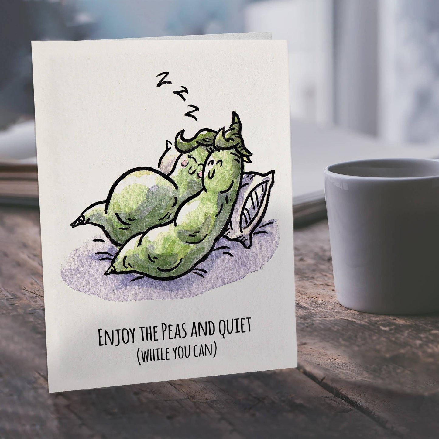 "Peas and Quiet" - Baby Shower, New Mom, Pregnancy Card