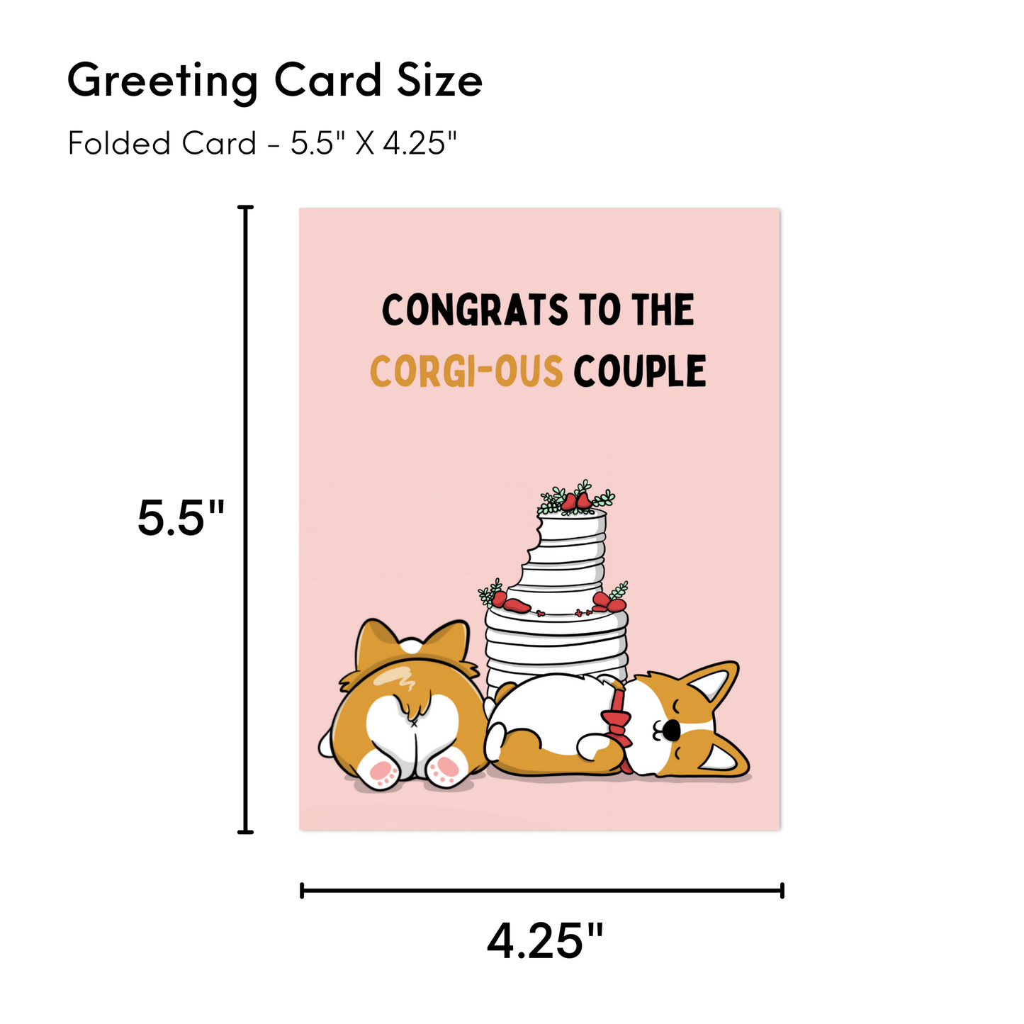 Corgi Pun Wedding Couple Engagement Card (Corgi-ous Couple)