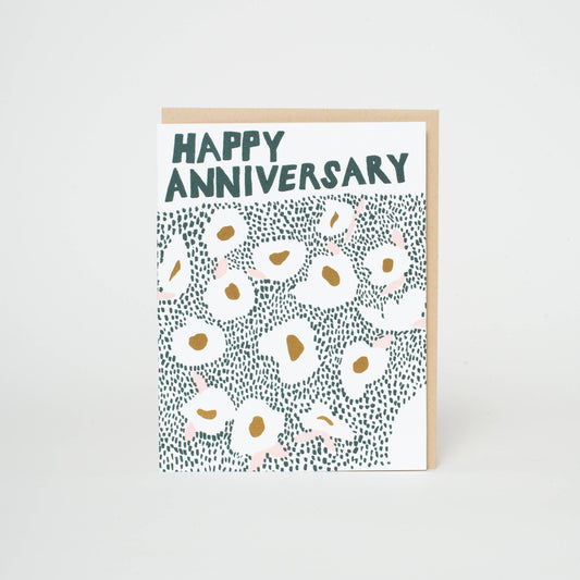 Happy Anniversary Meadow Letterpress Greeting Card by Egg Press