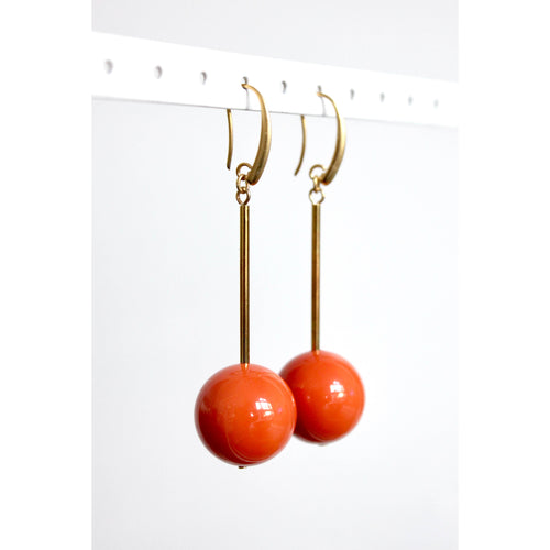 GNDE74 orange and brass earrings - Front & Company: Gift Store