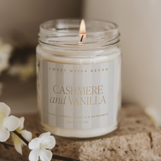 Cashmere and Vanilla 9 oz Soy Candle - Home Decor