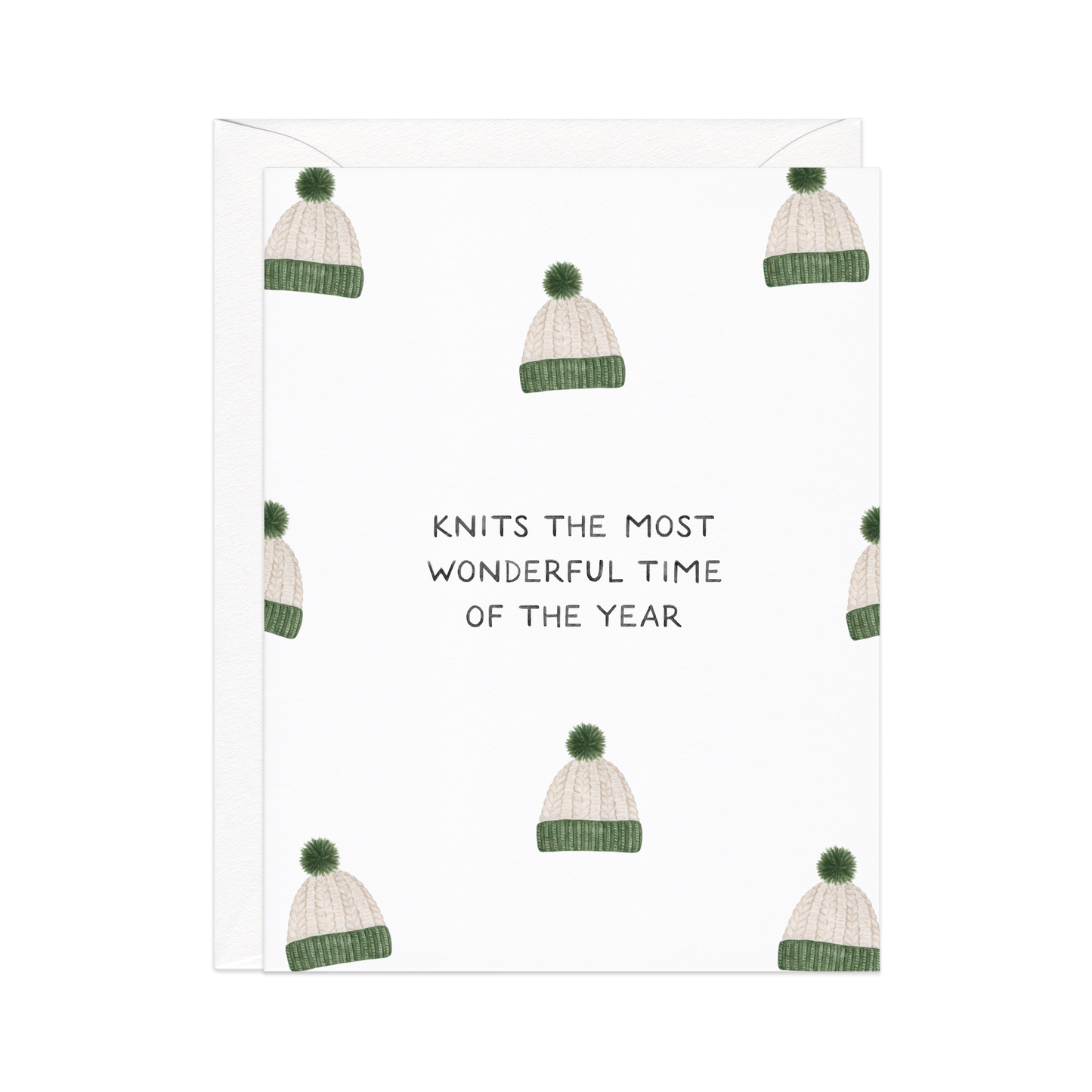 Knits The Most Wonderful Time - Cozy Winter Christmas Card