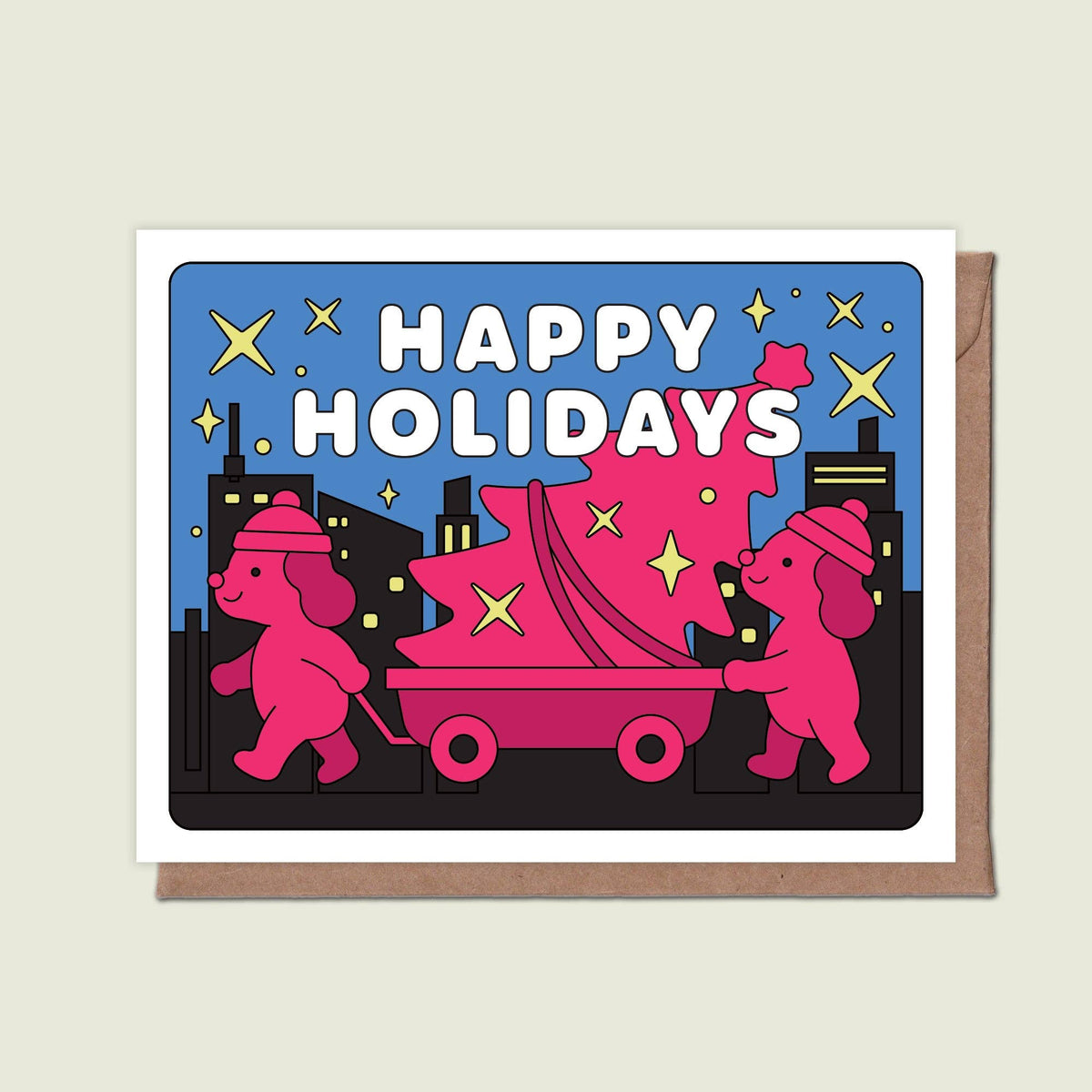Happy Holidays Tree Delivery Greeting Card