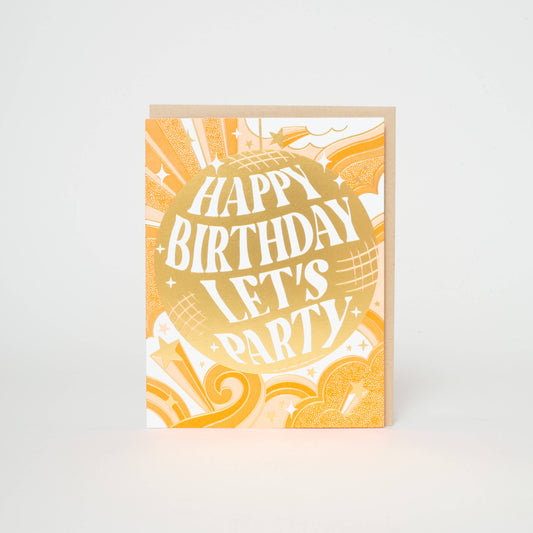 Birthday Disco Ball Letterpress Greeting Card by Hello!Lucky