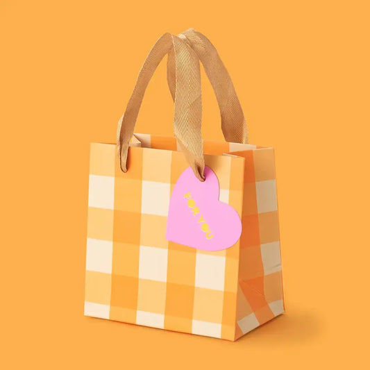 Gift Bags - Orange Gingham - Assorted Sizes