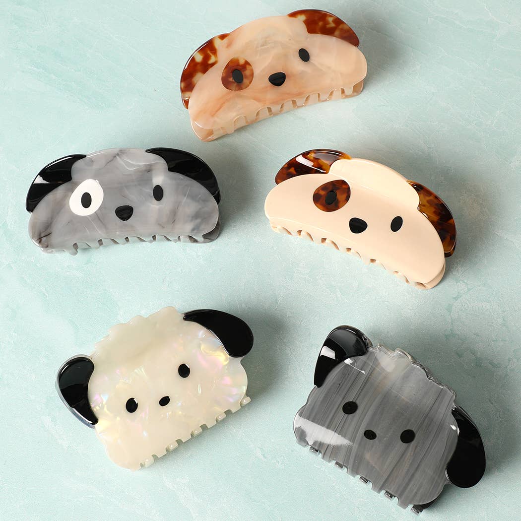 Adorable Puppy Faces Designed Hair Claw Clip