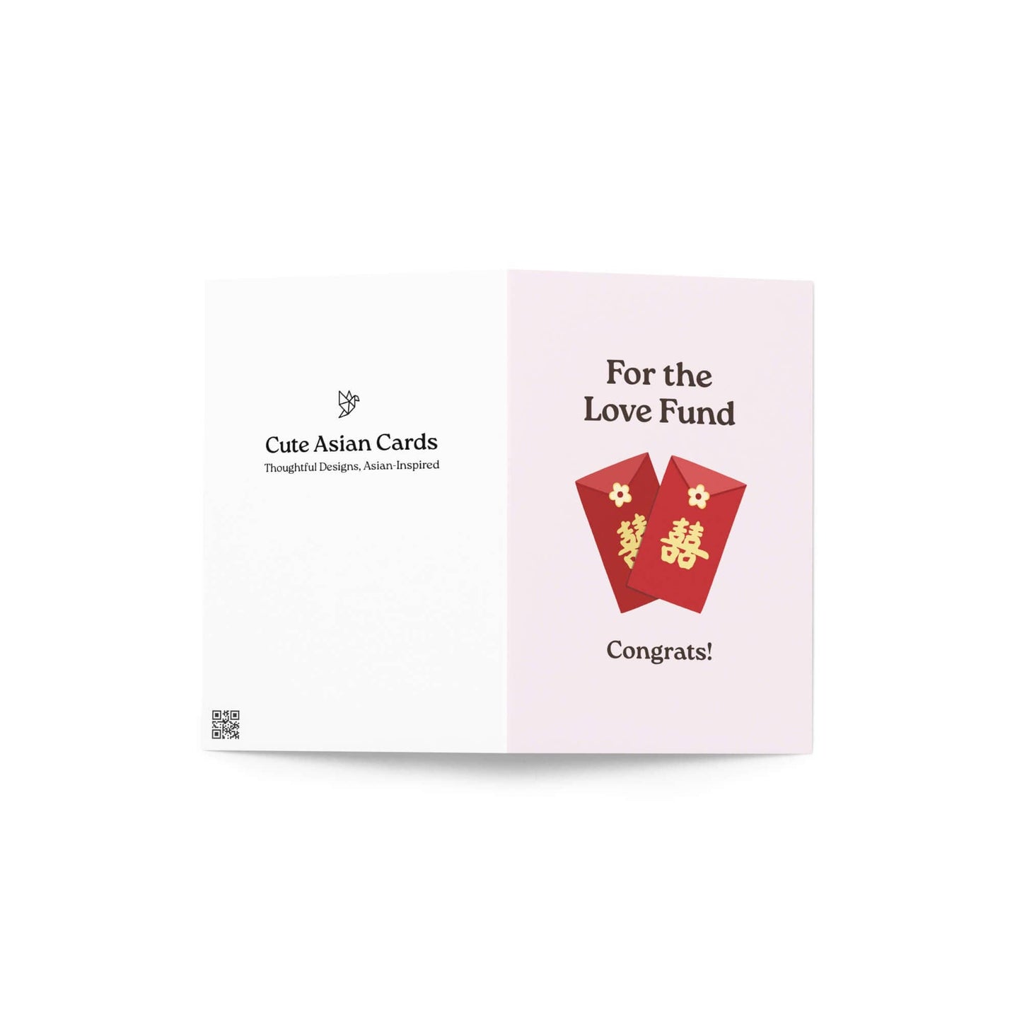 Love Fund Asian Wedding Cards | Cute Red Envelope Hong Bao Couple