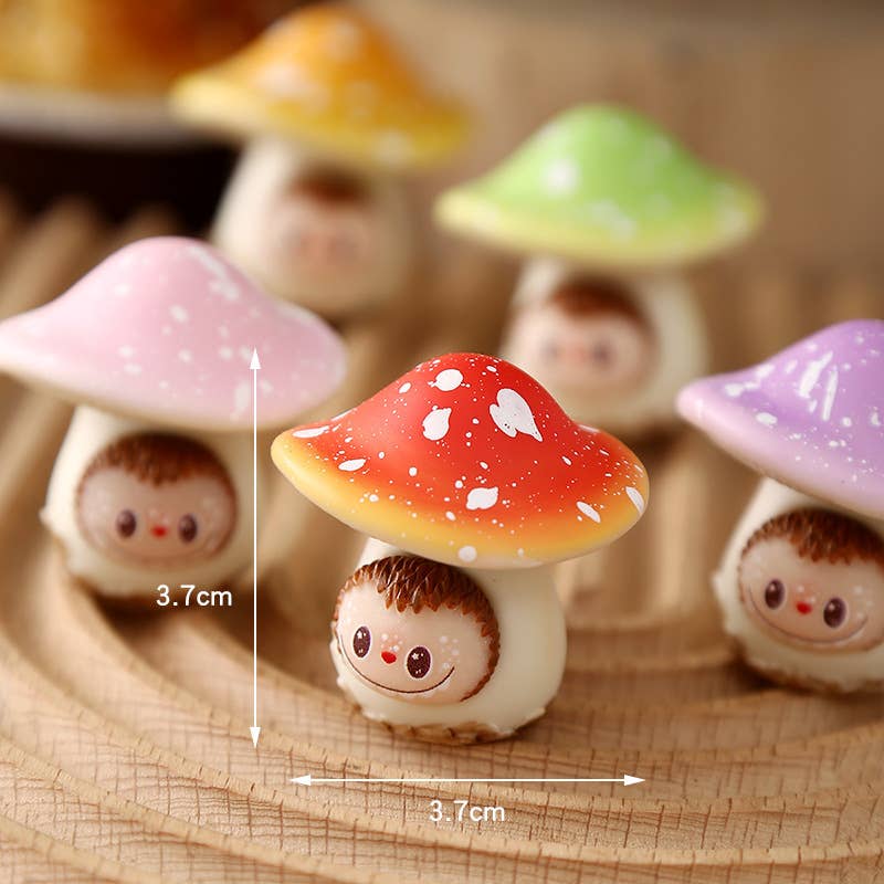 Labubu Mushroom Mini Figurines Desk Toys