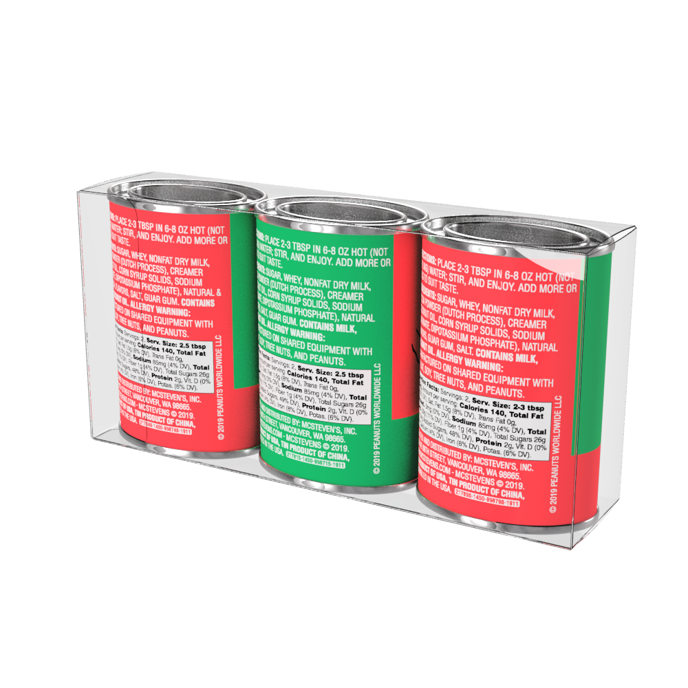 Peanuts Christmas Cocoa Gift 2.5oz Oval Tin Assorted