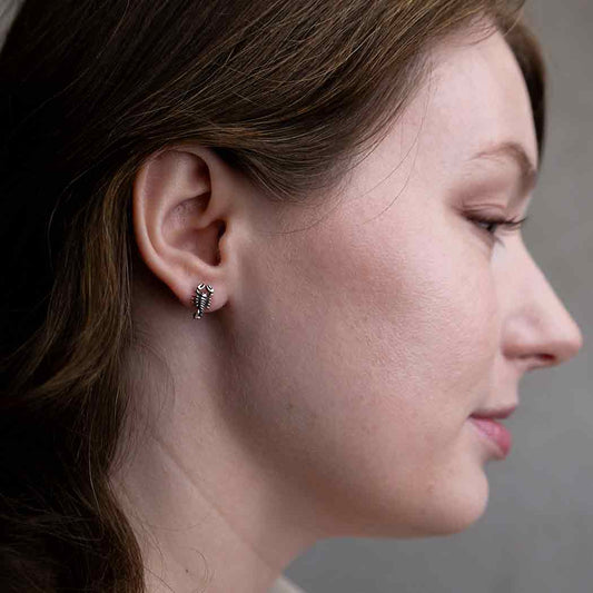 Sterling Silver Scorpion Post Earrings 11x7mm