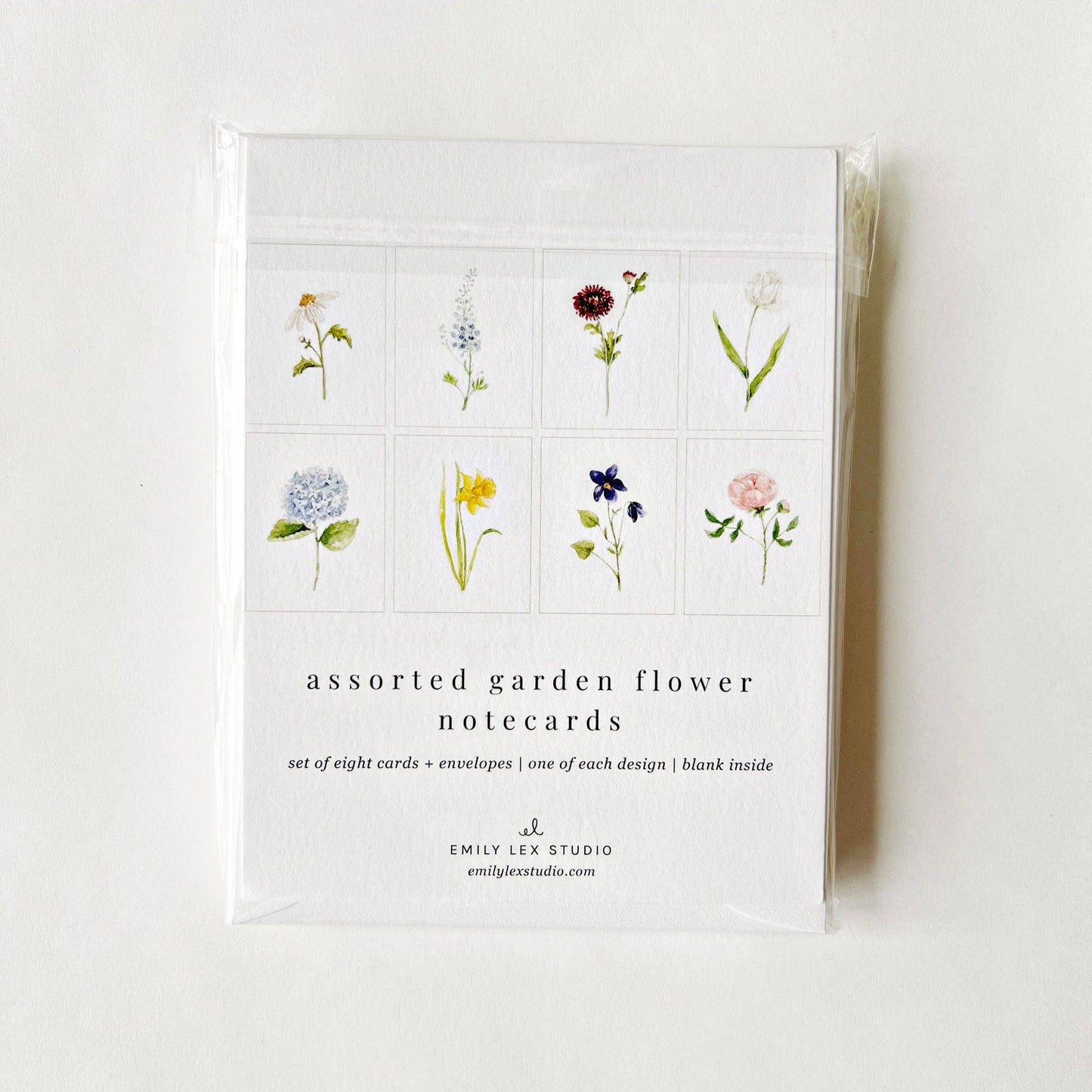 Assorted garden flowers notecard