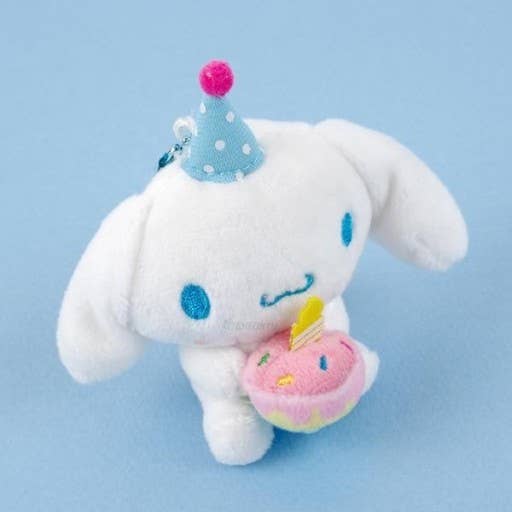 Sanrio Characters with Cake, Party Hat Bag Charm, Plush Toy