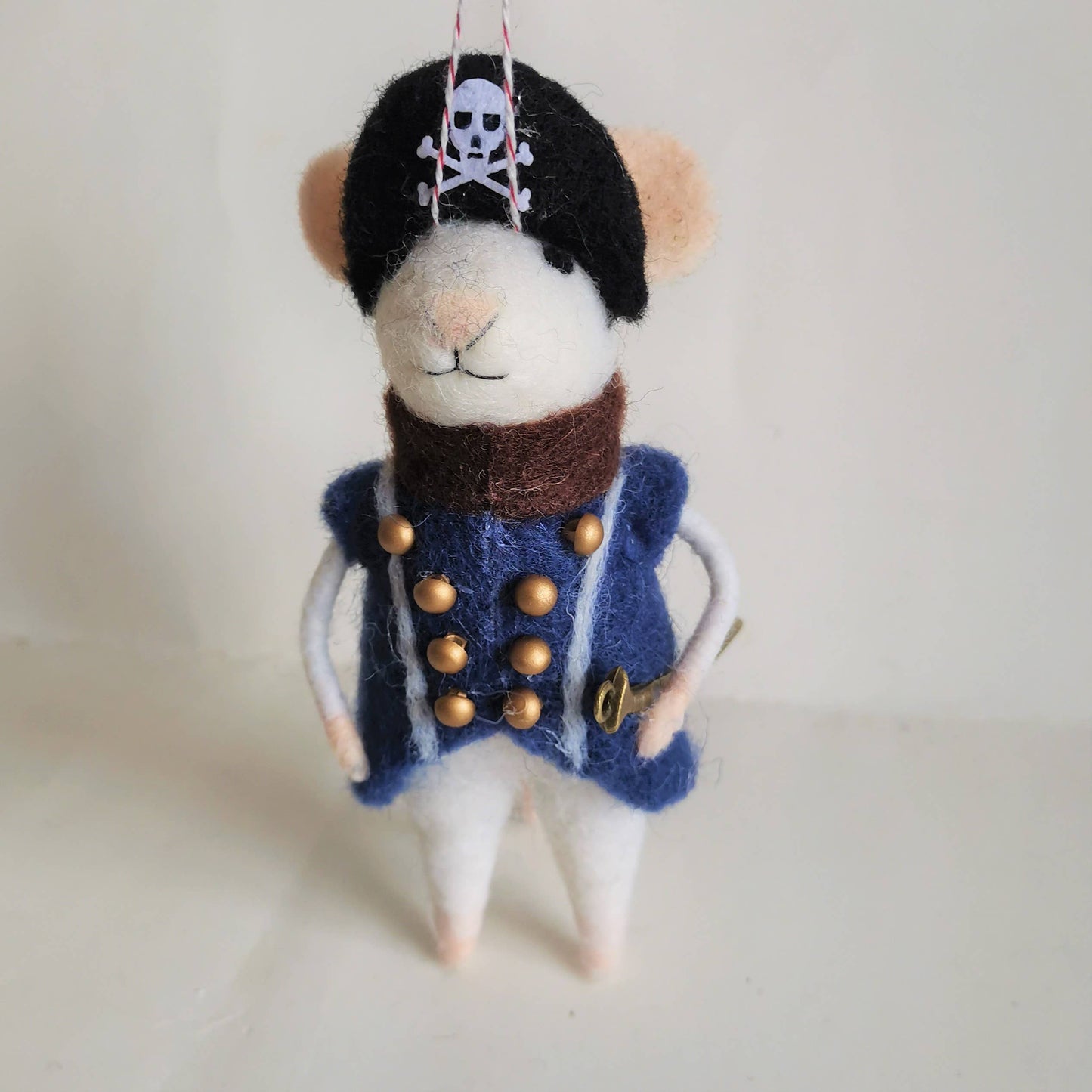 Felt Mouse Ornament: Pirate With Cutlass
