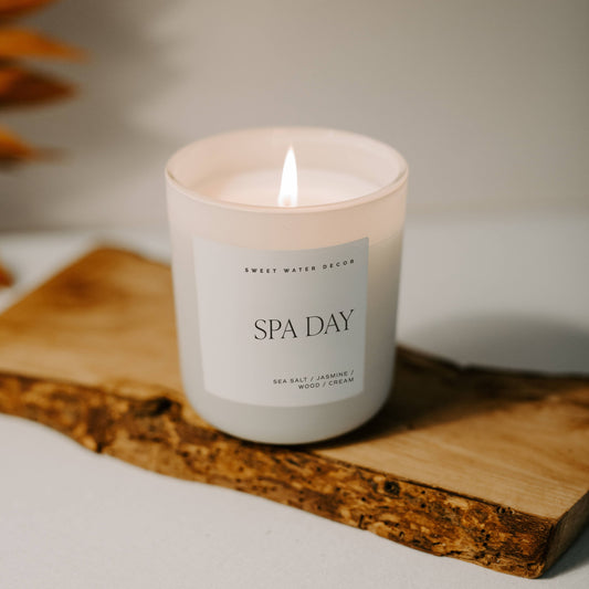 Spa Day 15 oz Soy Candle, Matte Jar - Home Decor & Gifts