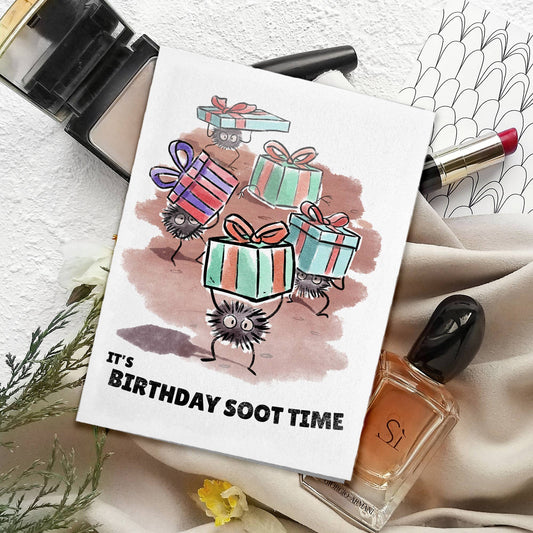 "Birthday Soot" Japanese Folklore Sprite Anime Birthday Card