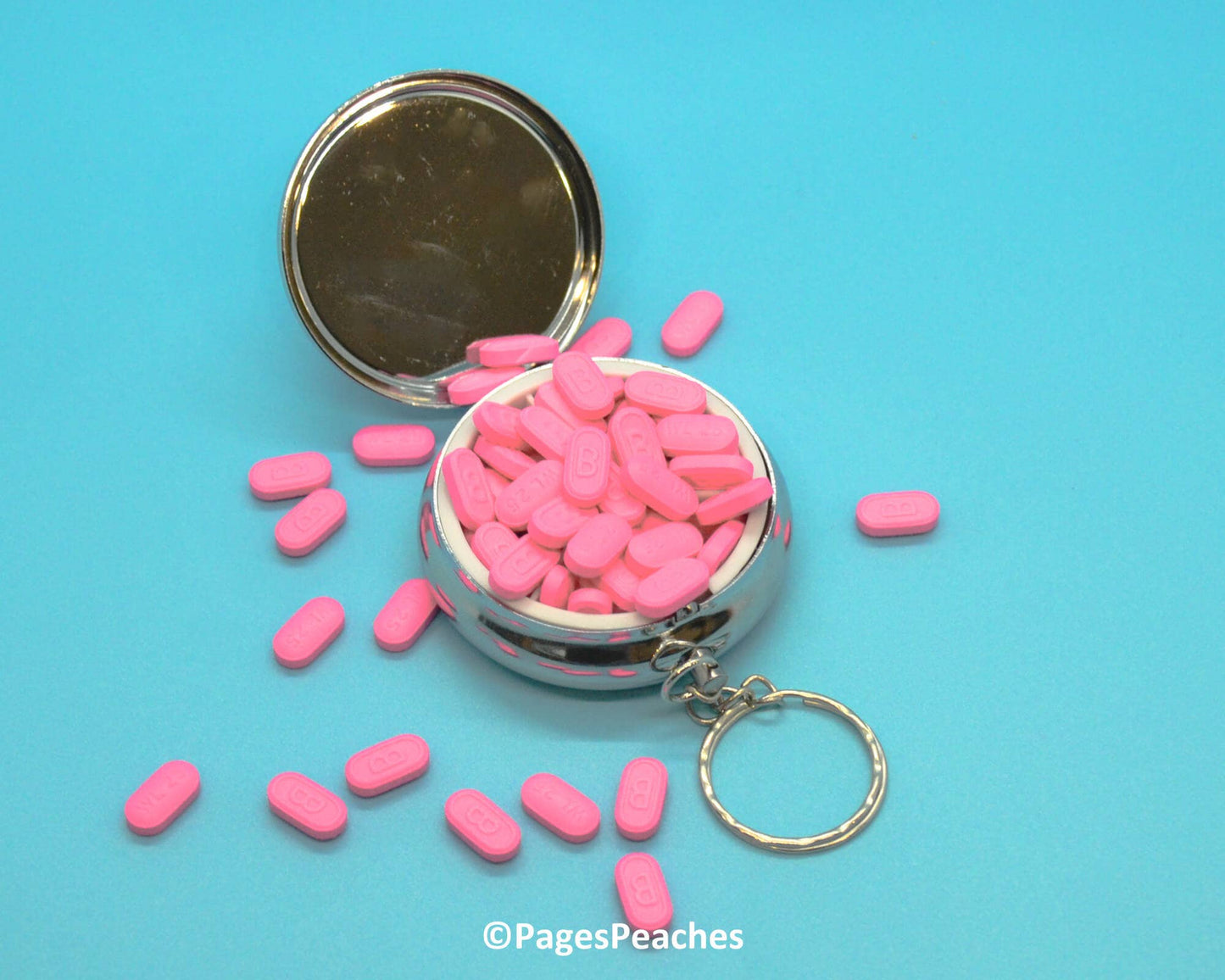 Lobotomy Pill Case Keychain Travel Medication Organizer