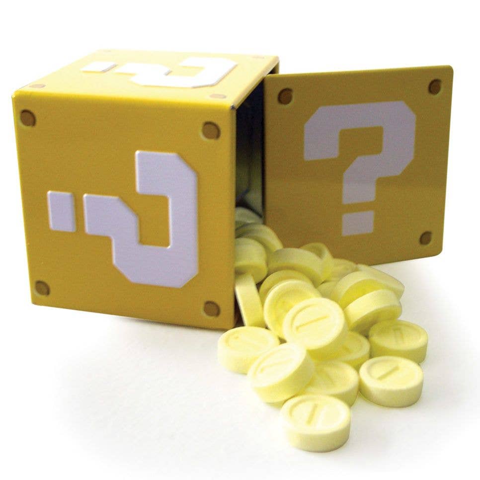 Super Mario Question Mark Coin Candies Tin