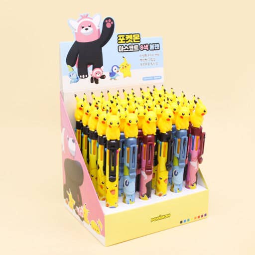 Pokemon Mascot 8-Color Ballpoint Pen Pikachu Topper