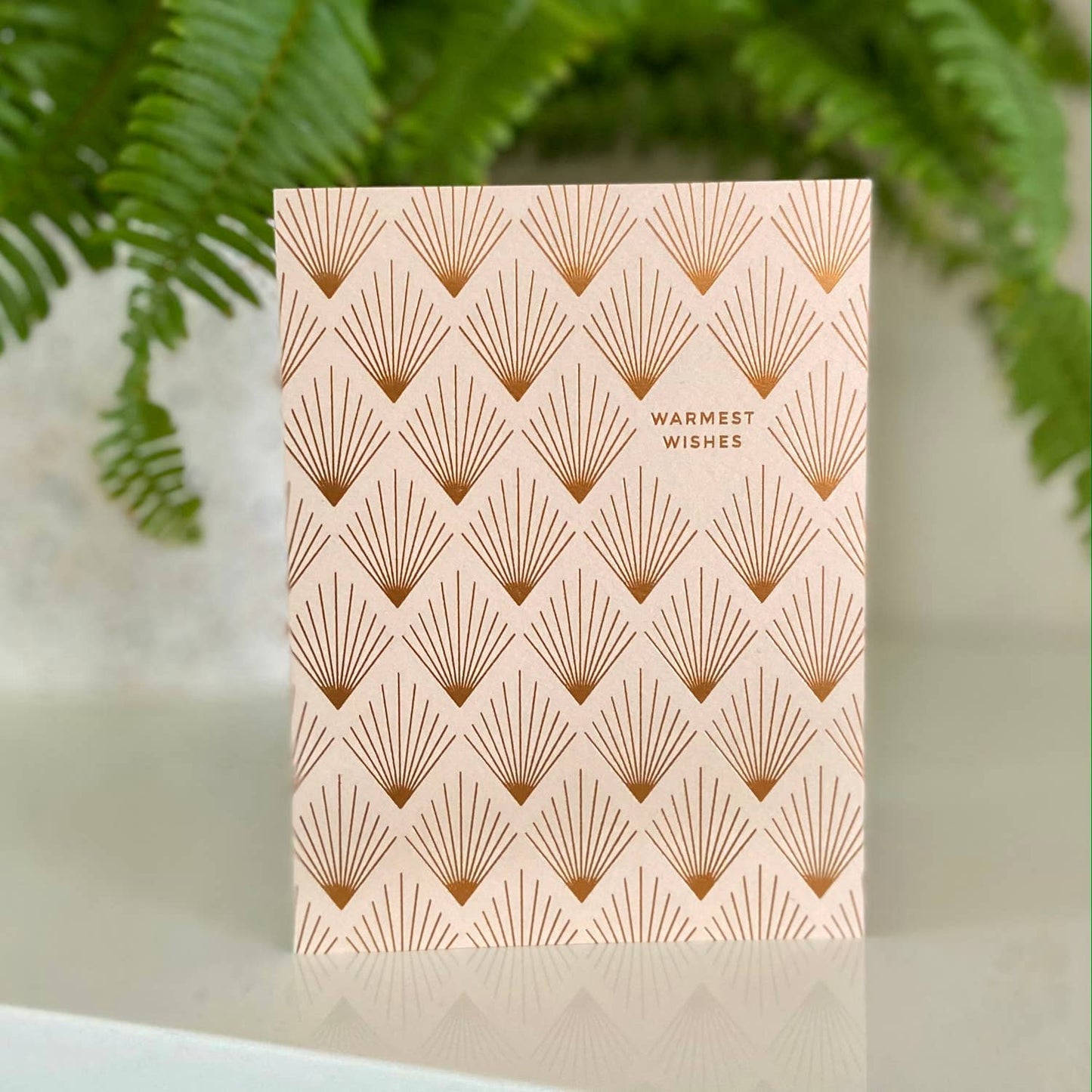 Deco Warmest Wishes Luxe Copper Foil Holiday Greeting Card